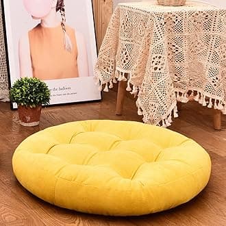 HIGOGOGORound Tufted Meditation Pillow (Yellow,22x22in)