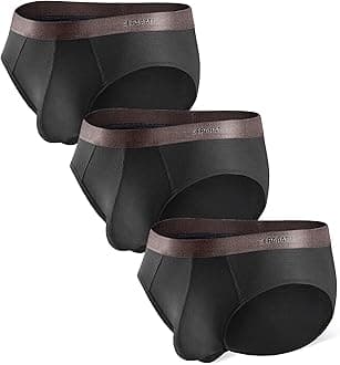 SeparatecMen's Underwear Briefs Bamboo Rayon Breathable Tagless Underpants Dual Pouch Stylish Multicolours 3 Pack