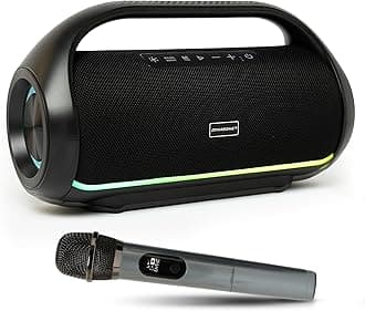 DYNASONIC S90 - Portable Bluetooth Speaker IPX7 Waterproof. Wireless Outdoor Speaker. Wireless Stereo. Powerful sound player with built-in LED lights. Micro-SD, USB.