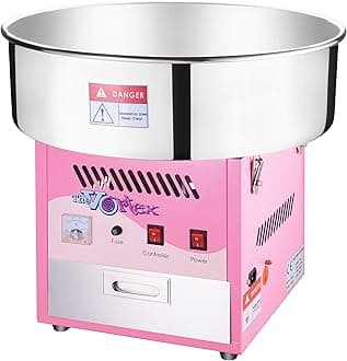 Cotton Candy Machine – 1000W Vortex Floss Maker with Stainless-Steel Pan - Uses Sugar or Hard Candy for Party Treat by Great Northern Popcorn (Pink)