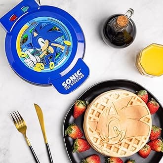 Uncanny Brands Sonic the Hedgehog Waffle Maker - The Speedy Hedgehog on Your Waffles
