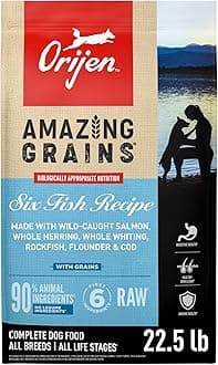 ORIJEN® Dry Dog Food, High Protein, Amazing Grains Six Fish Recipe 22.5LB