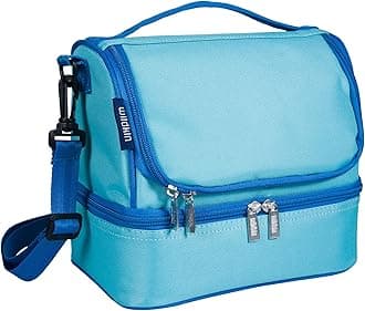 Wildkin Two Compartment Insulated Lunch Bag for Boys & Girls, Perfect Solution for Packing Hot or Cold Snacks for Kids' School and Travel, Ideal for Lunch Bag for Kids (Aqua)