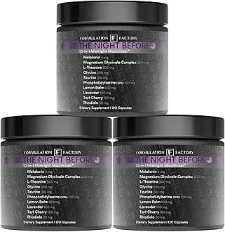 Formulation Factory 10-in1 Magnesium Glycinate Sleep Aid - The Night Before Recovery Complex with Melatonin & L-Theanine - Natural Relaxation Support (6 Month Supply, 360 Capsules)