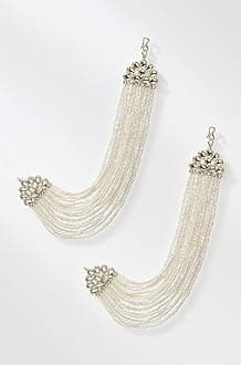 Shining Diva Fashion Latest Trendy Stylish Ear Chain Earrings for Women | Traditional 18k Gold Plated Wedding Party Jewellery | Bahubali Inspired Kan Chain Jhumki Earrings