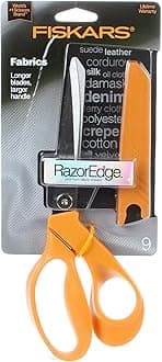 Fiskars RazorEdge Fabric Scissors - 9" Heavy Duty Fabric Shears with Ergonomic Handle - Orange