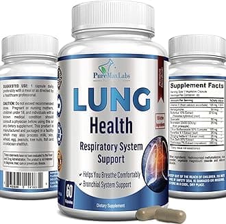 YUMMYVITE Lung Support Supplement, Lung Cleanse & Lung Detox Formula, Lung Health Support for Clear Lungs, Comfortable Breathing, Bronchial Health, 60 Capsules