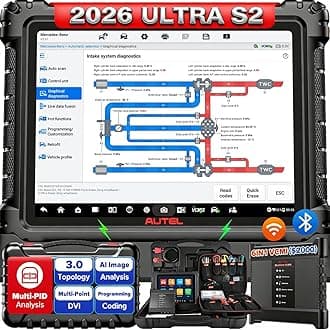 MaxiSYS Ultra S2 AI Scanner, 2026 UltraS2 Top Intelligent Scan Tool, 6-in-1 VCMI2, Up of MSUltra Ultra EV, Topology 3.0 & Multi-Point DVI, EV Test, Motor Truspeed, 48+ Service, 3000+ Active Test