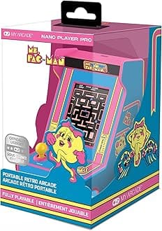 Ms. Pac-Man Nano Player - 4.8" Mini Arcade, 2.4" Screen, Arcade Classics, Retro Consoles