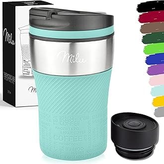 Insulated Travel Coffee Mug 7oz - Hot & Cold Travel Mug - Double Wall Vacuum Insulated Cup for Coffee, Tea & Drinks - Spill Proof (Teal, 7oz (210ml))