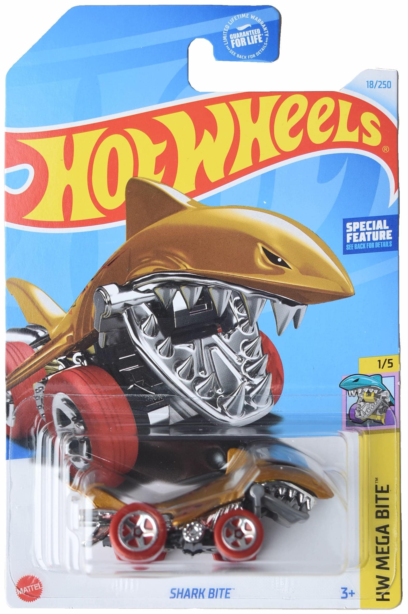 Hot Wheels Shark Bite, Mega Bite 1/5 [Gold] 18/250