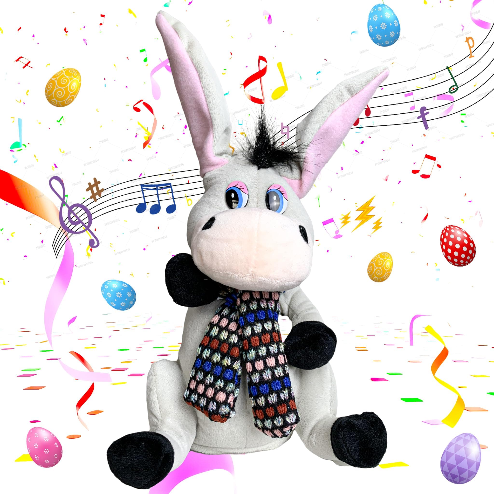 Easter Plush Singing Dancing Donkey Burro Musical Ear-Flapping Stuffed Donkey...