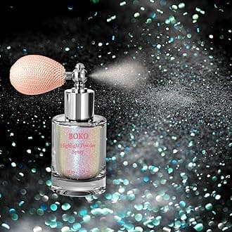 Boko Body Glitter Spray, Iridescent Glitter Spray for Sparkling Body Face Hair Nail Clothes, Hair Glitter Spray Body Shimmer Powder for Highlighter Makeup Mardi Gras Concert Party Rave Accessories