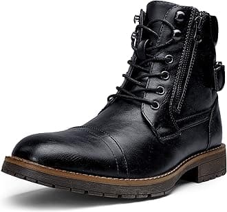 Vostey Men's Boots Boots for Men Casual Boots Motorcycle Combat Ankle Dress Boots Mens