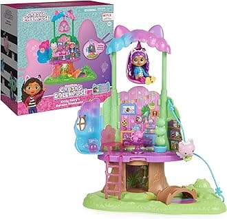 Gabby’s Dollhouse, Transforming Garden Treehouse Playset with Lights, 2 Figures, 5 Accessories, 1 Delivery, 3 Furniture, Kids Toys for Ages 3 and up