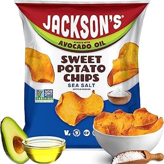 Jackson's Jackson's Sweet Potato Kettle Chips with Sea Salt Made with Premium Avocado Oil (1 Ounce, Pack of 15) - Anti-Allergic, Gluten Free, Peanut Free, Vegan, Paleo Compatible - Product