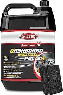 SHEEBA Dashboard & Interior Polish Protectant with Applicator Pads for Cars & Bikes, Restores Original Look, Long Lasting, For Plastic & Vinyl Surfaces, Prevents Ageing, Dullness, Non Greasy: 4500mL