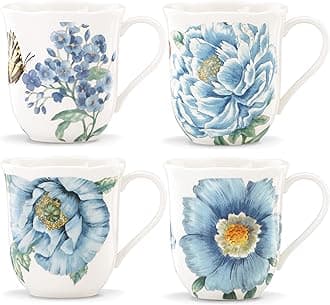 833418 Butterfly Meadow Blue 4-Piece Mug Set