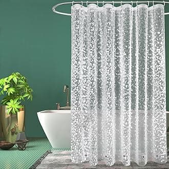 EurCross Cobblestone Extra Long Shower Curtains 180 x 220cm Drop with 5 Magnets,Mildew Resistant Waterproof Translucent EVA XXL Bathroom Shower Curtain W 72" x L 86"