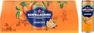 San Pellegrino Italian Sparkling Drinks Tastefully Light Sparkling Orange Canned Soft Drink 24 x 330ml | 64 kCals per Can