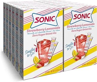 SINGLES TO GO! Sonic Go Powdered Drink Mix, Strawberry Lemonade, 6 Sticks Per Box, 12 Boxes (72 Sticks tal)