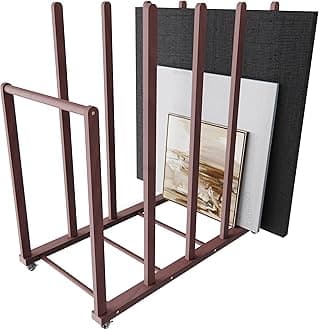 Art Storage Rack, Art Canvas Storage, Canvas Boards Rack Art Storage with Handle & Caster Wheels for Drawing Board, Panel, Paper Pad for Art Studios, Artworks, Gallery