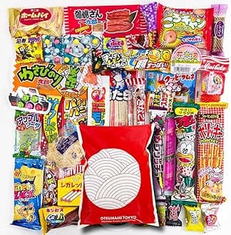 OTSUMAMI TOKYO 35pcs Original Japanese Dagashi Candy & Snack Assortment Gift Bag - Hand-Picked Variety Box of Popular Treats - Fun & Unique Gifts for Kids & Adults - Perfect for Birthdays, Parties & Souvenirs