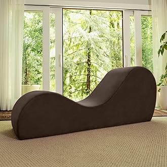 Sleek Chaise Lounge for Yoga - Made in The USA - Great for Stretching, Relaxation, Exercise & More, 60D x 18W x 26H Inch, Brown