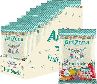 Arizona Fruit Snacks, Gluten Free Mixed Fruit Gummy Chews, 5 Ounce Individual Single Serve Bags (Pack of 12)