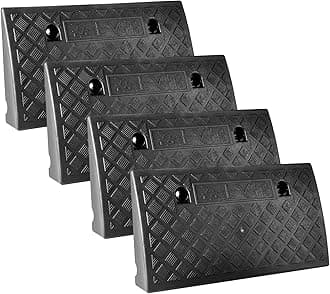 Kerb Ramps 50x27x9cm Wheelchair Ramp NonSlip Steps Heavy Duty Threshold Ramps for Wheelchairs Scooters Motorcycles (4)