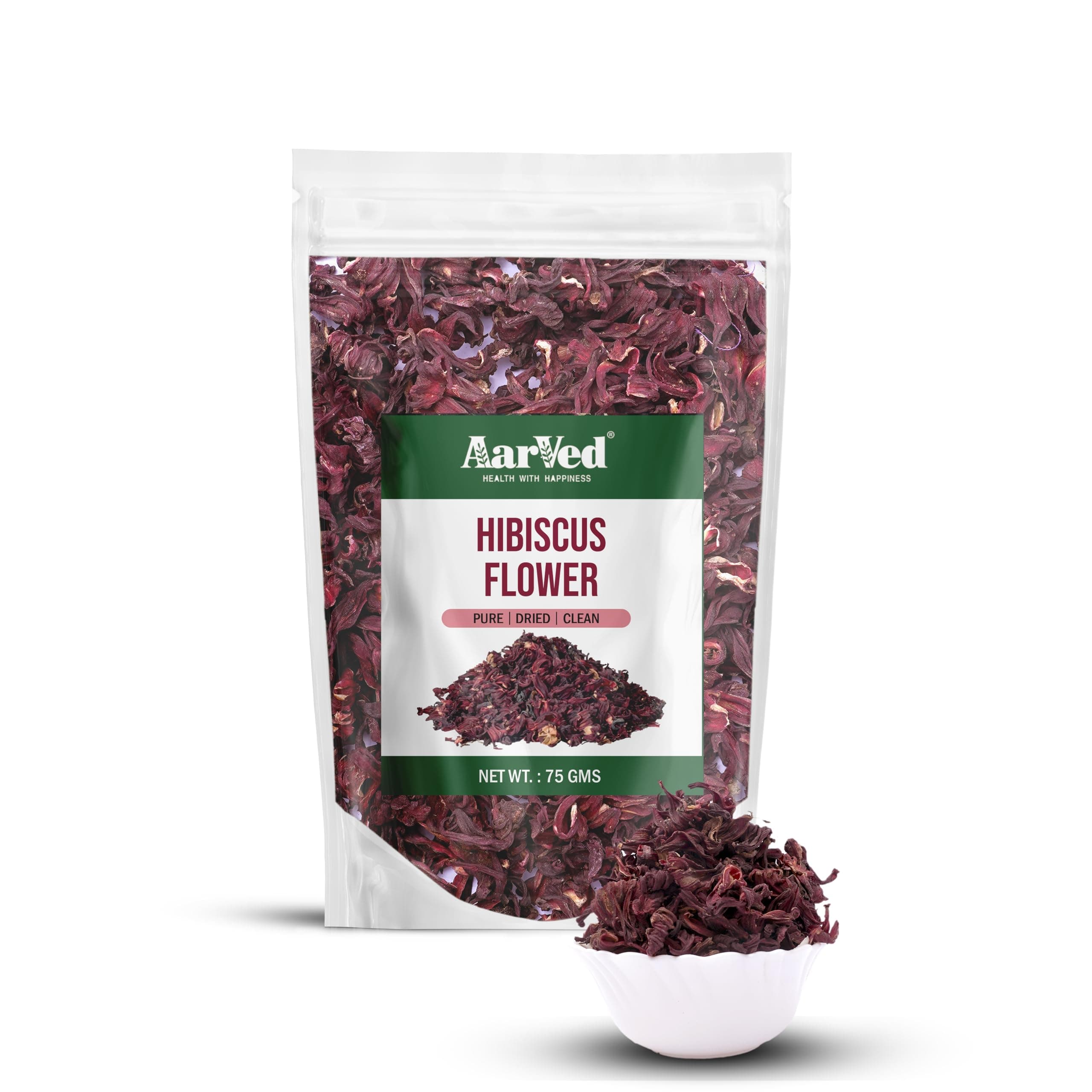- Aarved Dried Natural Hibiscus Flowers (75g, Pack of 1) Refreshing Herbal tea for Tangy Detox Drinks, Skin & Hair Care | Caffeine-Free, Rich in Vitamin C | Antioxidant Rich Roselle Tea For Dull Hair