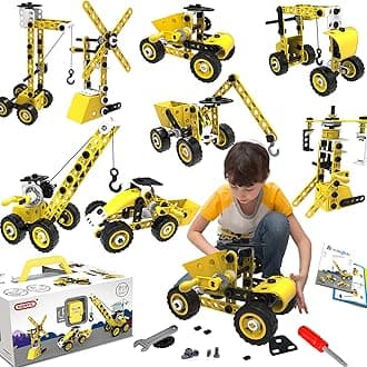 10 in 1 Stem Toys for 5 6 7 8 9+ Year Old Building Block Kit Stem Activities Projects Boy Toys Age 4-8 5-7 6-8 8-10 Creative Set Educational Engineering Excavator Construction Birthday