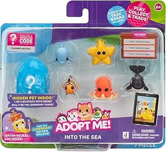 Adopt Me!Pets Multipack Into The Sea - Hidden Pet - Top Online Game - Exclusive Virtual Item Code Included - Fun Collectible Toys for Kids Featuring Your Favorite Pets, Ages 6+