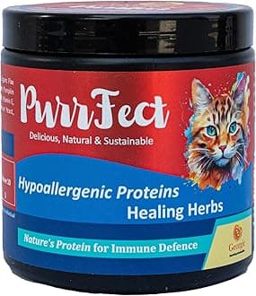 Cat Supplement Topper Powder | Omega 3 6, Amino Acids, Probiotics, Multivitamin | Skin, Coat, Joint, Gut Nutrition | Collagen for Kitten to Adult Cats | Food Additive | 150g