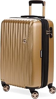 7272 Energie Expandable Hardside Luggage with Spinner Wheels and TSA Lock, Gold, Carry-On 19-Inch