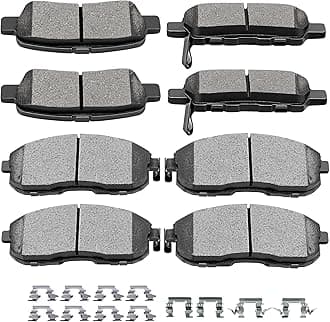 SCITOO Ceramic Front Rear Disc Brake Pad Set fit For 2003-2005 For Infiniti For G35, For Nissan For 350Z | For Altima | For Juke | For Sentra