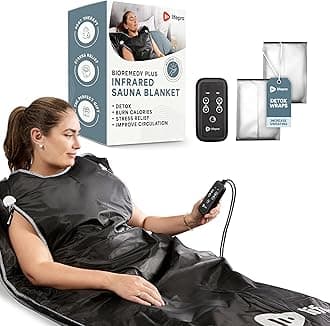 LifePro Sauna Blanket for Detoxification - Portable Far Infrared Sauna for Home Detox Calm Your Body and Mind Regular Black