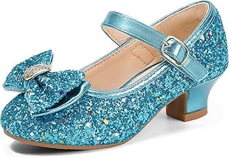 PANDANINJIA Girls Toddler/Little Kid Jada Dress Mary Jane Pumps Bow Low Heels Party Wedding Princess Shoes