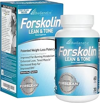 BioGenetic Laboratories Men and Women Forskolin Lean & Tone - Weight Loss Pills - Body Toning Formula Fat Burner and Maintenance of Muscle Mass for Appetite Suppressant - 60 Capsules - Vegetarian