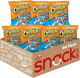 Cheetos Cheese Flavored Snacks, Puffs, 1.375 Ounce (Pack of 64)