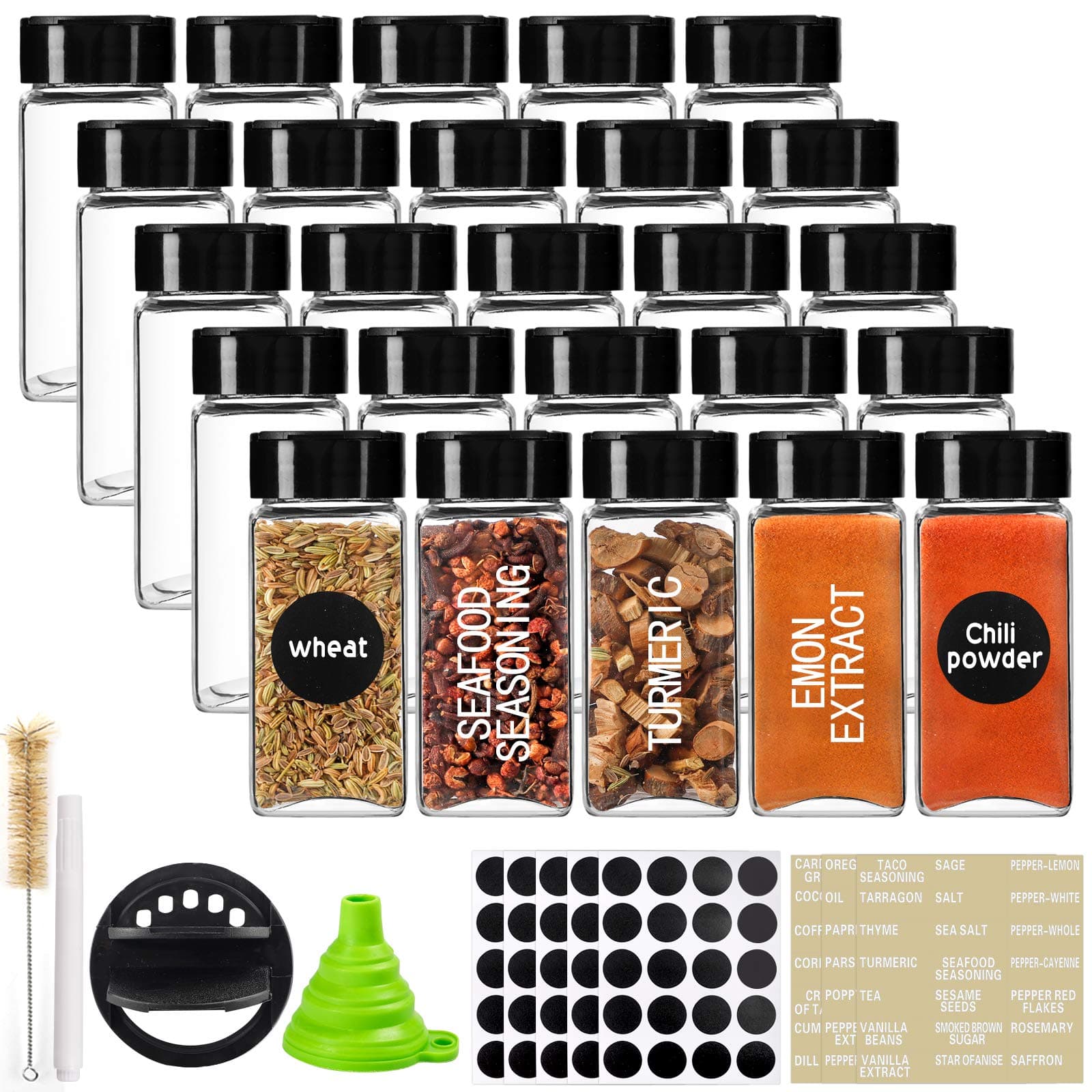 25pcs 4oz spice jars