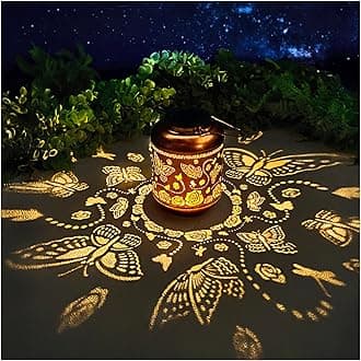 Solar Lanterns Outdoor Waterproof Hanging Solar LED Butterfly Gifts for Women Men Metal Decorative Lanterns for Yard, Patio, Lawn, Table, Pathway, Landscape, Garden Decor