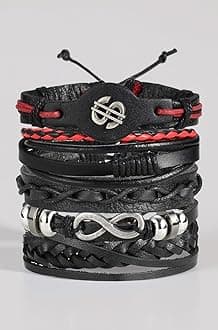 Shining Diva Fashion Genuine Leather Bracelet Wraps Casual Skin Friendly Bracelets for Men Boys