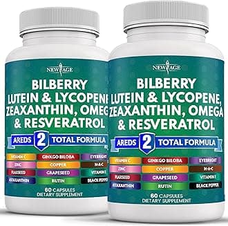 Eye Health Vitamins with Bilberry 300mg Lutein & Zeaxanthin 40mg Lycopene 40mg Resveratrol 100mg Grape Seed Extract 200mg Astaxanthin - Eye Vitamin -120 Count