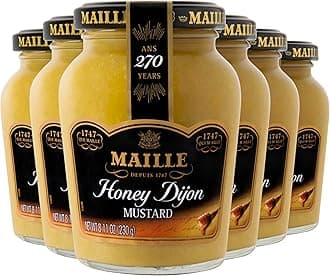 Maille Mustard Honey Dijon for Vinaigrettes, Glazed Vegetables, and Chicken Recipes Gourmet Dijon mustard imported from France, made with real Honey, 8.11 Ounce (Pack of 6)