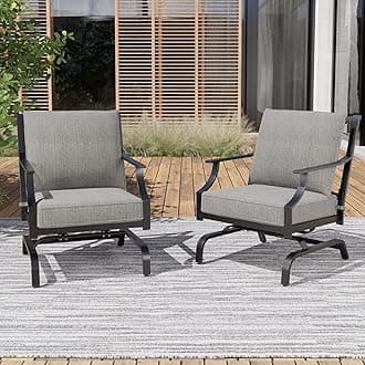 Grand patio 2-Piece Patio Furniture Sets Patio Chair Motion Chairs Set Chat Set with Grey Cushions, Shake of 5-10°, Matched with Different Types of Tables