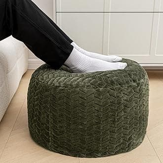Asuprui Pouf Ottoman Stuffed Ottoman Foot Rest with Filler Floor Pouf Floor Bean Bag Foot Rest Storage for Living Room Bedroom Green