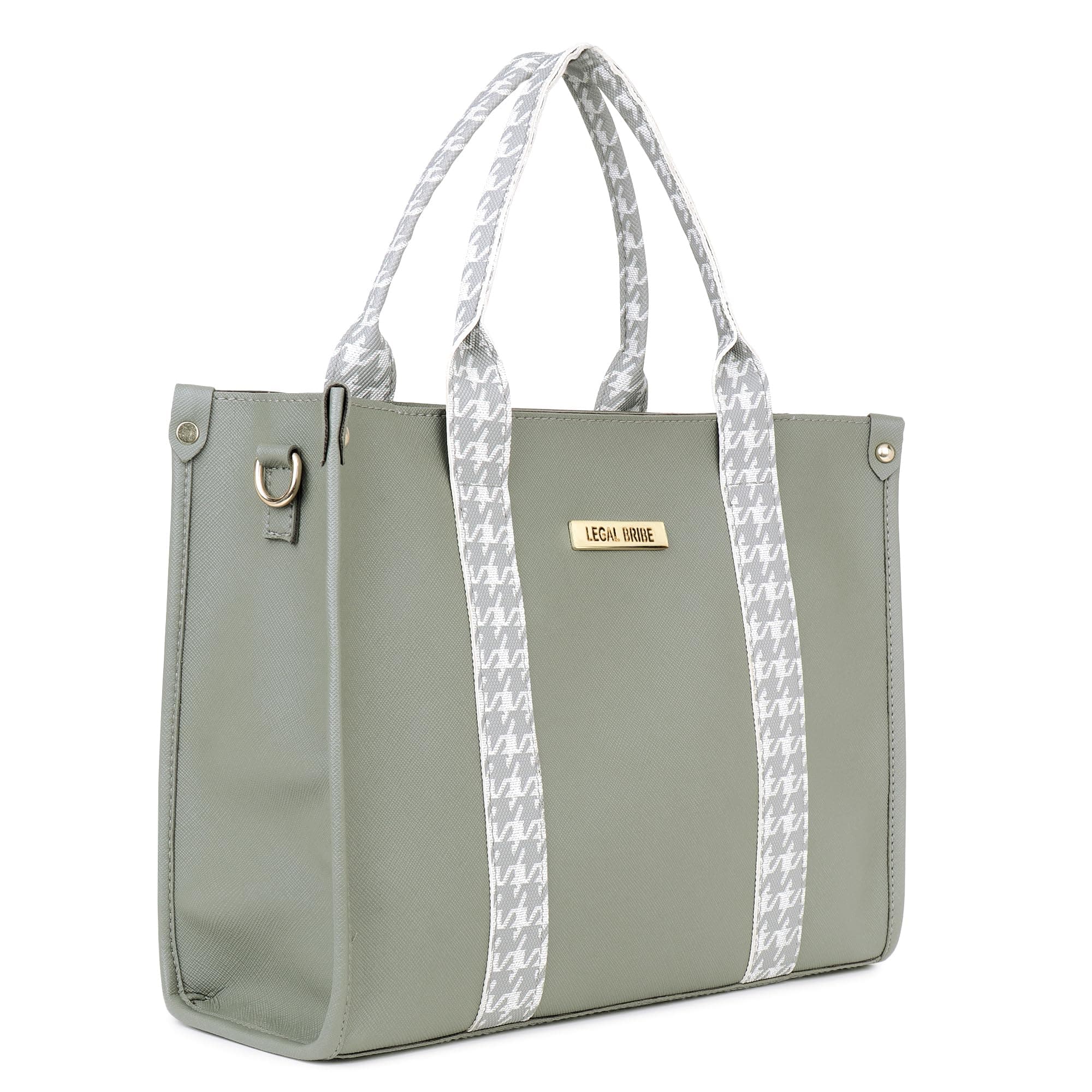 Front Strap Textured Tote Bag