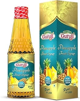 Jai Guruji Pineapple Fruit Syrup Sharbat, Instant Refreshing Drink For Summer (Mix with milk or Water or Soda) – 750ml