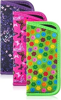 TRIUMPH VISION 3 Pack Reading Glasses Pouch - Soft Eyeglasses Bag Portable Cloth Eyewear Case